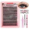 Private Label False Eyelash Extension Kit in DIY Custom Manga Cluster Lashes Set Packaging Wholesale