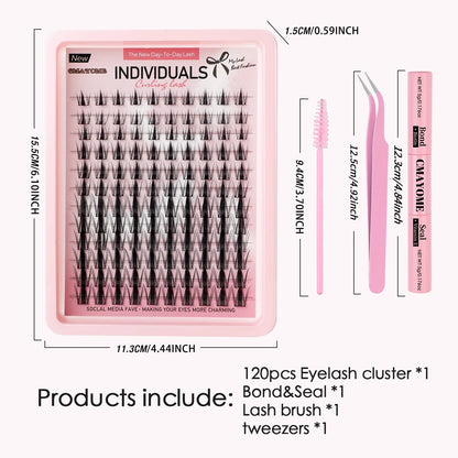 Private Label False Eyelash Extension Kit in DIY Custom Manga Cluster Lashes Set Packaging Wholesale