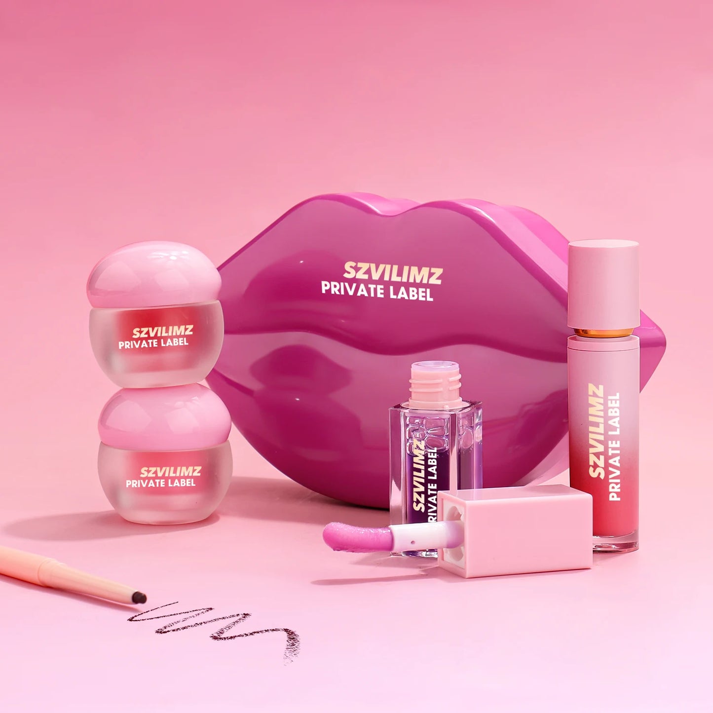 Lip Gloss Lipliner Makeup Gift Sets Beauty Set Box Holiday Gift Lipoil Scrub Lip Mask 5 Pcs  Makeup Set