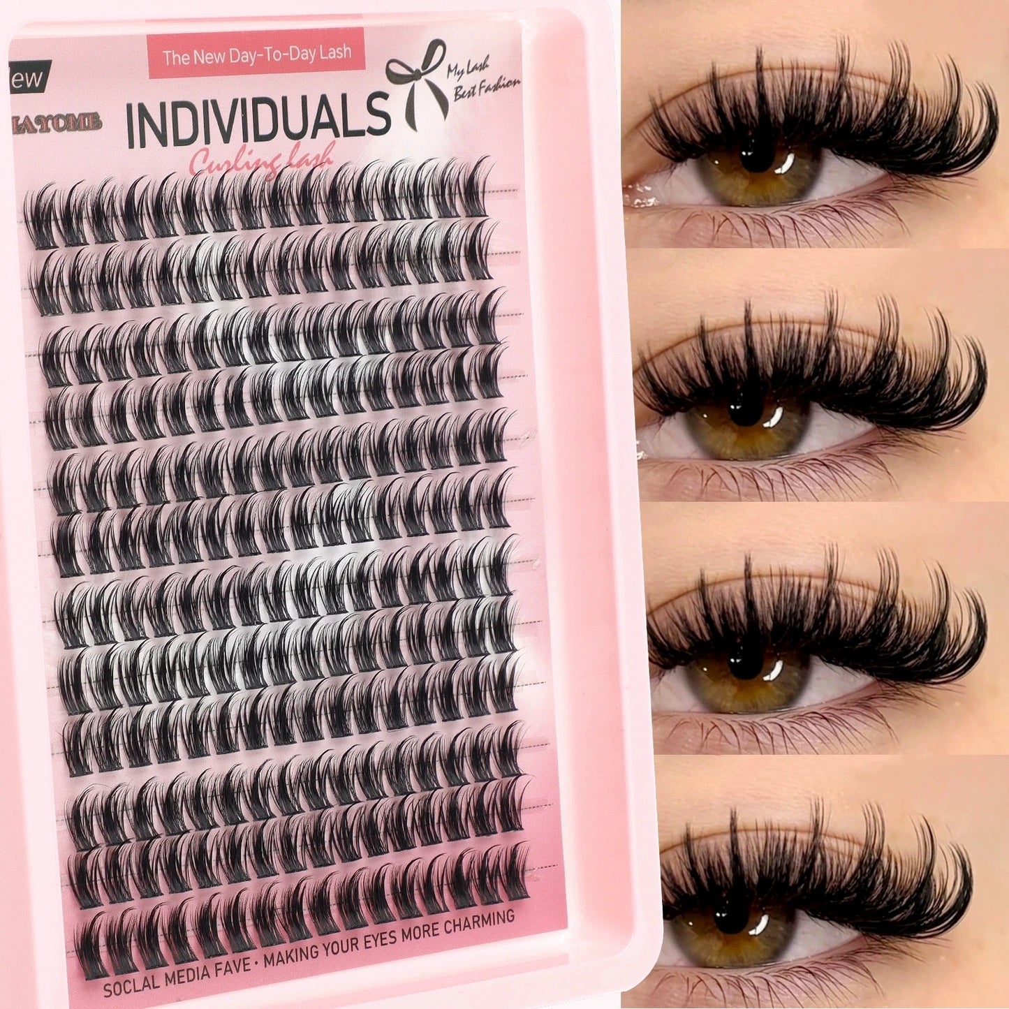 Private Label False Eyelash Extension Kit in DIY Custom Manga Cluster Lashes Set Packaging Wholesale
