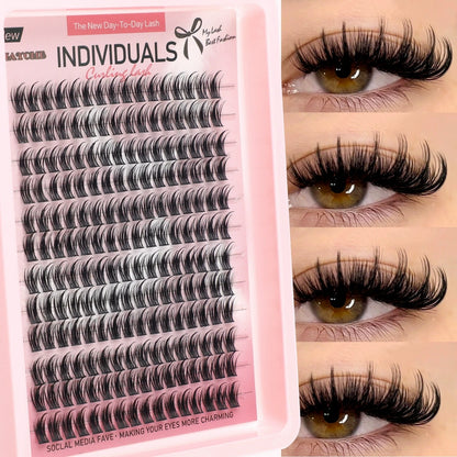 Private Label False Eyelash Extension Kit in DIY Custom Manga Cluster Lashes Set Packaging Wholesale
