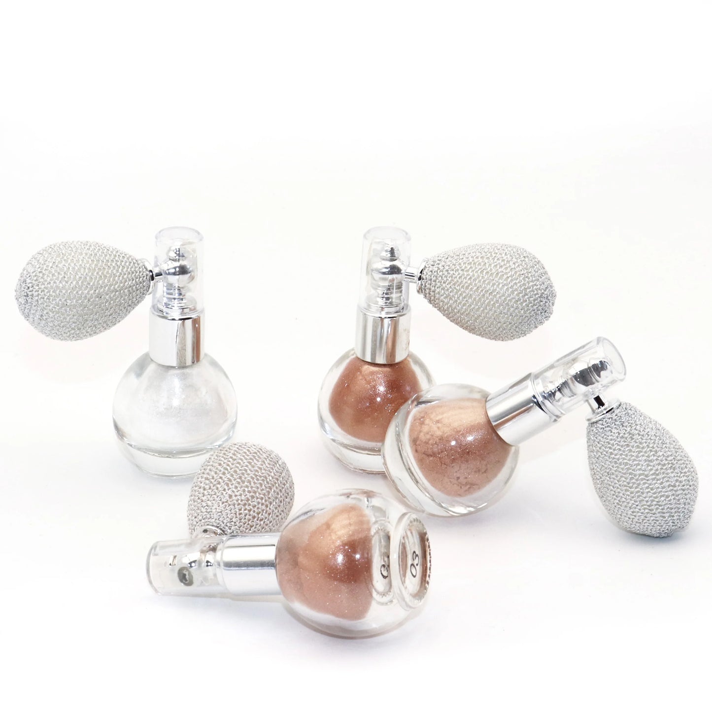 Private Label Glitter Body Highlighter Powder Hot Sale Shimmering Body Bronzer Waterproof Mineral Loose Spray Makeup
