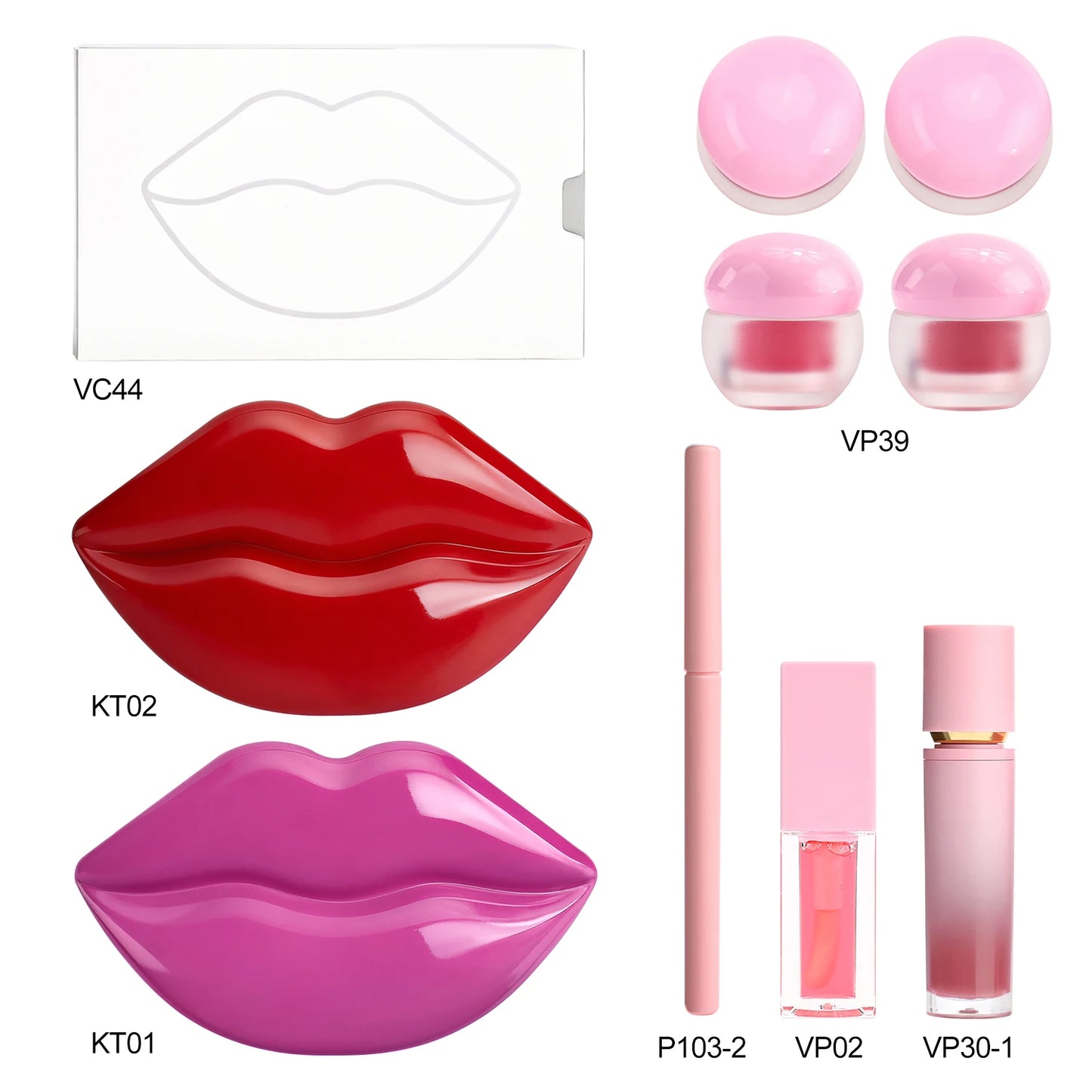 Lip Gloss Lipliner Makeup Gift Sets Beauty Set Box Holiday Gift Lipoil Scrub Lip Mask 5 Pcs  Makeup Set