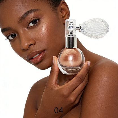 Private Label Glitter Body Highlighter Powder Hot Sale Shimmering Body Bronzer Waterproof Mineral Loose Spray Makeup