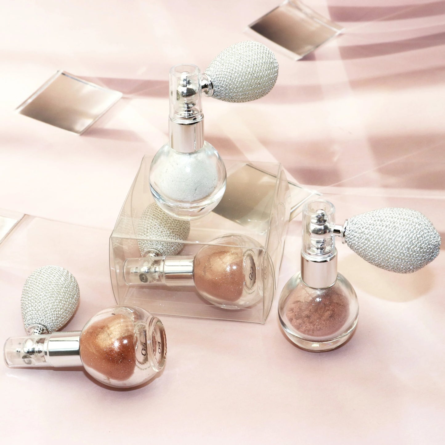 Private Label Glitter Body Highlighter Powder Hot Sale Shimmering Body Bronzer Waterproof Mineral Loose Spray Makeup