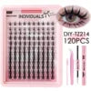 Private Label False Eyelash Extension Kit in DIY Custom Manga Cluster Lashes Set Packaging Wholesale