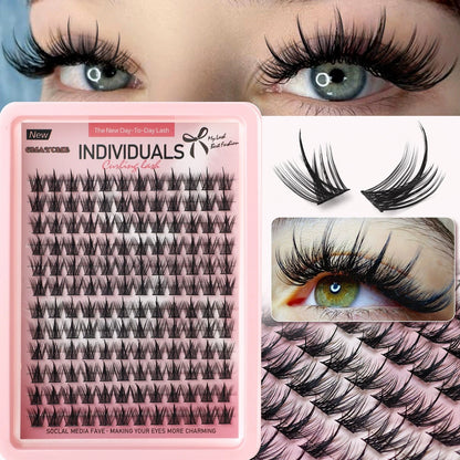 Private Label False Eyelash Extension Kit in DIY Custom Manga Cluster Lashes Set Packaging Wholesale