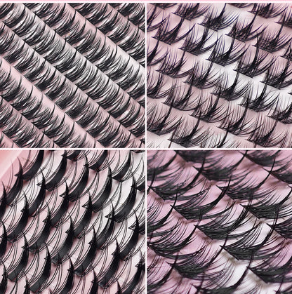 Private Label False Eyelash Extension Kit in DIY Custom Manga Cluster Lashes Set Packaging Wholesale